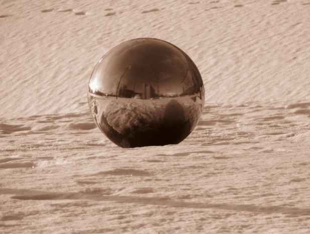 And I saw a silver ball in the snow